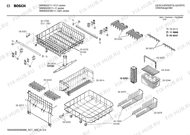 Схема №2 SMI9022GB SMI9022 GB1 с изображением Вкладыш в панель для посудомойки Bosch 00087473