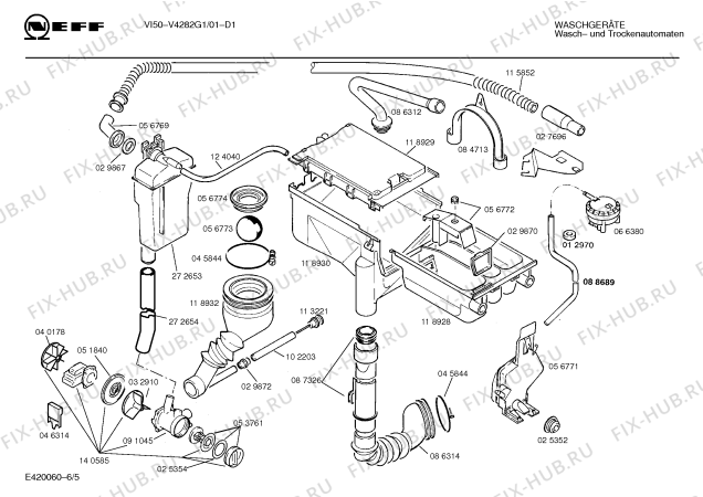 Взрыв-схема стиральной машины Neff V4282G1 VI50 - Схема узла 05