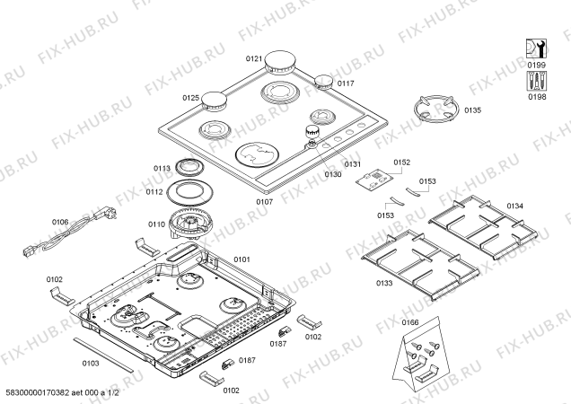 Схема №1 EC645HV90N ENC.EC645HV90N 3G+1W TIMER SE60F IH5 с изображением Блок подключения для духового шкафа Bosch 00616265