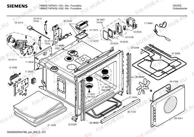 Схема №1 HB66E74FN с изображением Инструкция по эксплуатации для плиты (духовки) Siemens 00529754