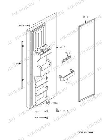 Схема №2 S27C FTT3XDF с изображением Дверца для холодильной камеры Whirlpool 481241619572