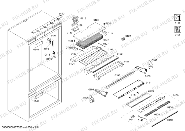 Схема №2 CIB30M1ER1 с изображением Монтажный набор для холодильника Bosch 12014679