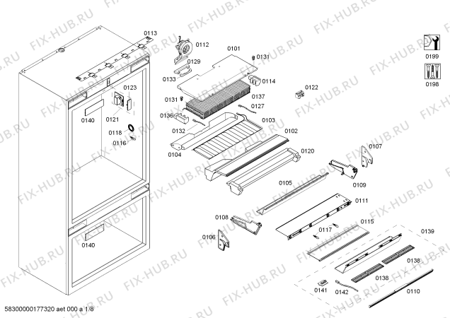 Схема №2 CIB36MIER1 KF 1901 SF с изображением Плата для холодильника Bosch 00713253