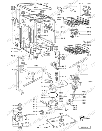 Схема №1 GSFS 4582 с изображением Модуль (плата) управления для посудомойки Whirlpool 481221838276