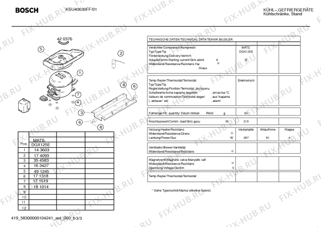 Схема №2 KSU40630FF с изображением Инструкция по эксплуатации для холодильной камеры Bosch 00590896