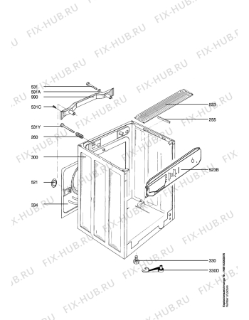 Взрыв-схема стиральной машины Aeg LAV51365 - Схема узла Housing 001