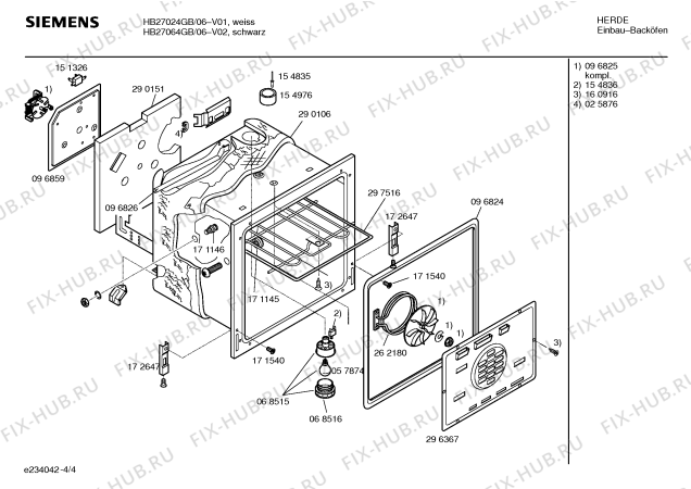 Схема №1 HB27054GB с изображением Инструкция по эксплуатации для плиты (духовки) Siemens 00580374