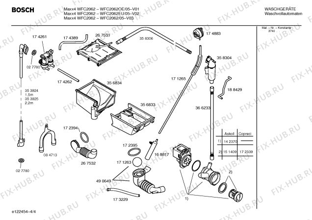 Схема №2 WFC2062 Maxx4 WFC2062 с изображением Инструкция по установке и эксплуатации для стиральной машины Bosch 00587524