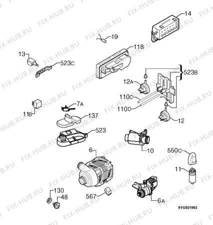 Взрыв-схема посудомоечной машины Privileg 826567_10537 - Схема узла Electrical equipment 268