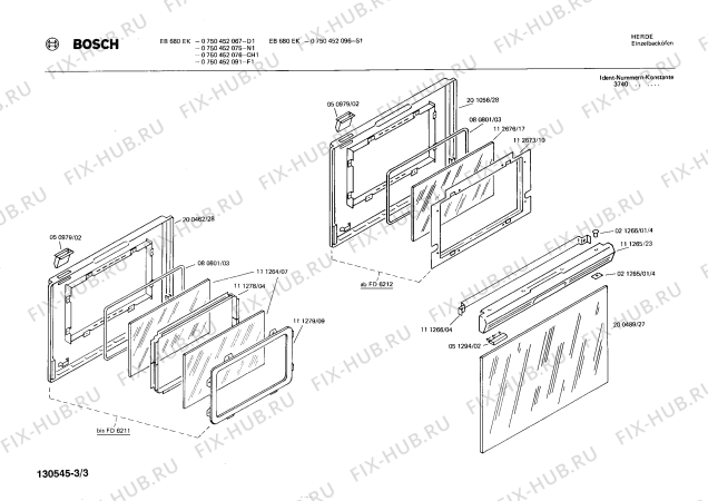 Взрыв-схема плиты (духовки) Bosch 0750452075 EB680EK - Схема узла 03