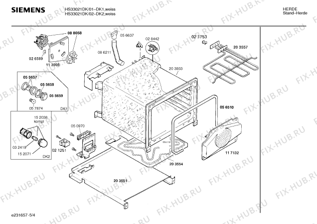 Взрыв-схема плиты (духовки) Siemens HS33021DK - Схема узла 04