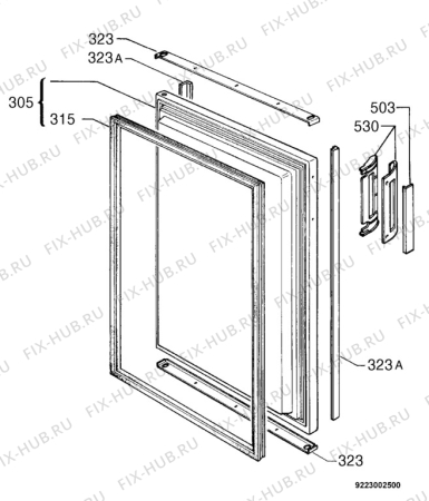Взрыв-схема холодильника Electrolux EUP1371 - Схема узла Door 003