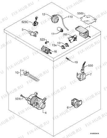 Взрыв-схема стиральной машины Rex Electrolux T16SP - Схема узла Electrical equipment 268