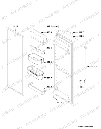 Схема №2 MSZ 826 DF/HA 57219 с изображением Ящик (корзина) для холодильника Whirlpool 481245819385