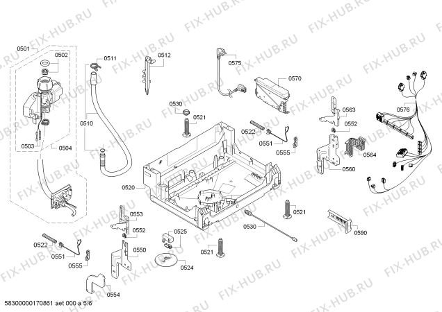 Взрыв-схема посудомоечной машины Bosch SMV40D40EU Silence - Схема узла 05