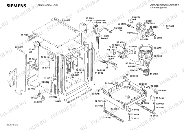 Схема №1 SR732300 с изображением Переключатель для электропосудомоечной машины Siemens 00057139