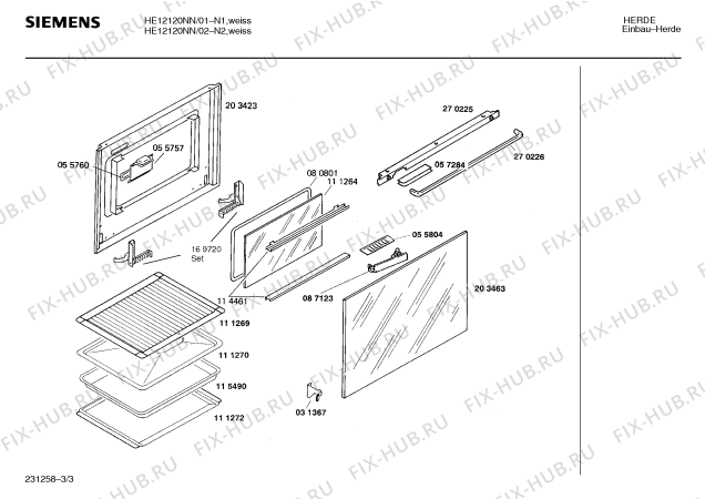 Схема №1 HE12120NN с изображением Инструкция по эксплуатации для плиты (духовки) Siemens 00516080