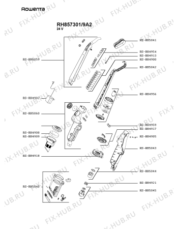 Схема №1 RH857301/9A3 с изображением Рукоятка для мини-пылесоса Rowenta RS-RH5059