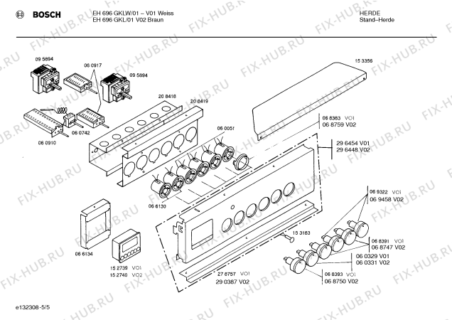 Схема №1 EH696GKL с изображением Стеклокерамика для электропечи Bosch 00233021