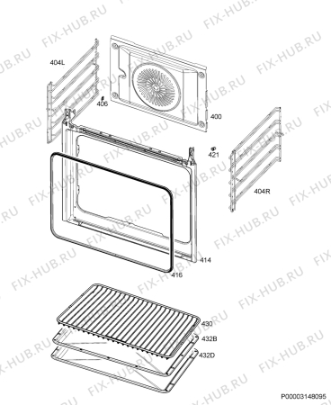 Взрыв-схема плиты (духовки) Electrolux EOR5700BAX - Схема узла Oven