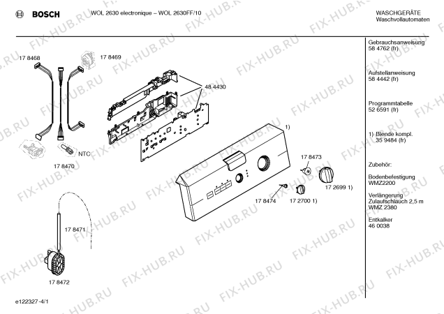 Схема №2 WOL120AEU EXCLUSIV WOL120A с изображением Инструкция по установке/монтажу для стиралки Bosch 00584442
