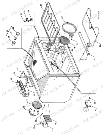 Взрыв-схема комплектующей Zanussi ZBM799X - Схема узла Section 2