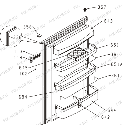 Взрыв-схема холодильника Baumatic BR18A (306446, HI1826) - Схема узла 02