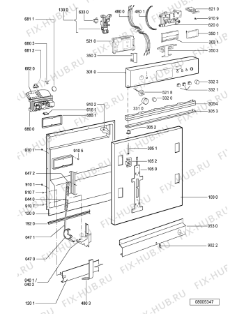 Схема №1 GSIK 6484 BR с изображением Панель для посудомоечной машины Whirlpool 481245372957