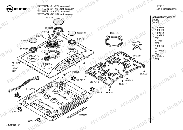 Схема №1 T2756A0NL Neff с изображением Инструкция по эксплуатации для духового шкафа Bosch 00582421