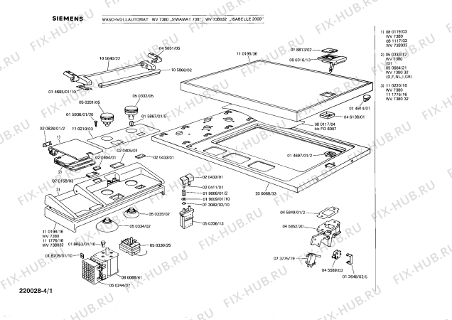 Схема №1 WV7380 SIWAMAT 738 с изображением Клапан для стиральной машины Siemens 00080119