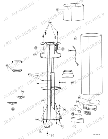 Взрыв-схема вытяжки Electrolux DAV75X - Схема узла Section 2