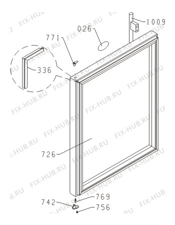 Схема №2 XWC661EF (328759, VC1667) с изображением Крышка для холодильной камеры Gorenje 338344