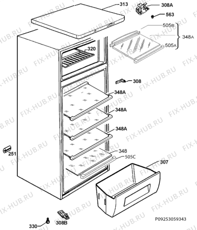 Взрыв-схема холодильника Rex Electrolux RJ2300AOD2 - Схема узла Housing 001