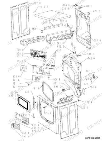 Схема №1 AWZ 9870 с изображением Клавиша для сушилки Whirlpool 481241259156