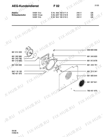 Взрыв-схема плиты (духовки) Aeg COMP. 54081B-W GB - Схема узла Section5