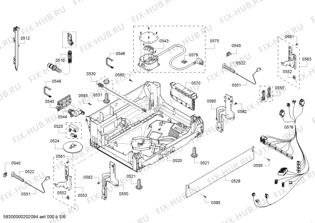 Взрыв-схема посудомоечной машины Bosch SHP865W75N, SilencePlus 44 dBA - Схема узла 05