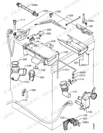 Взрыв-схема стиральной машины Electrolux EW1250WI - Схема узла Hydraulic System 272