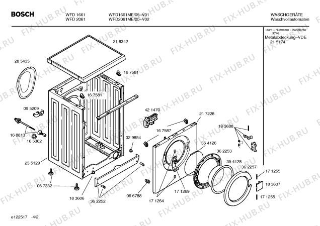 Схема №1 WFD1661ME BOSCH WFD 1661 с изображением Инструкция по эксплуатации для стиральной машины Bosch 00587685