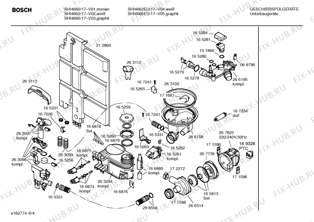 Взрыв-схема посудомоечной машины Bosch SHI4662EU SILENCECOMFORT - Схема узла 04