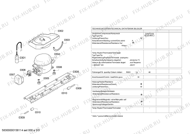 Взрыв-схема холодильника Bosch KGN34V04 - Схема узла 03