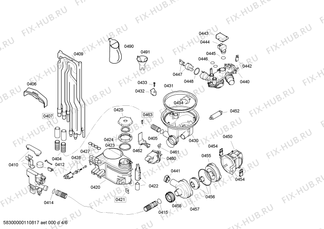 Взрыв-схема посудомоечной машины Bosch SGI45M32EU - Схема узла 04