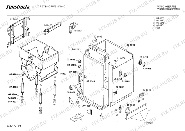 Взрыв-схема стиральной машины Constructa CR57210 CR5721 - Схема узла 03