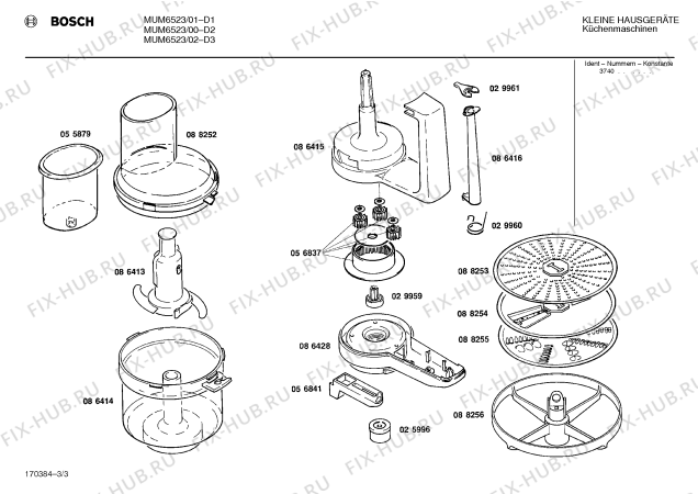 Схема №2 MUM6523 с изображением Инструкция по эксплуатации для кухонного комбайна Bosch 00514606