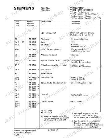 Схема №3 FM617K4 с изображением Инструкция по эксплуатации для видеоэлектроники Siemens 00530534