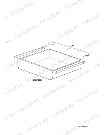 Взрыв-схема плиты (духовки) Tiba STEAM5507 - Схема узла Drawer