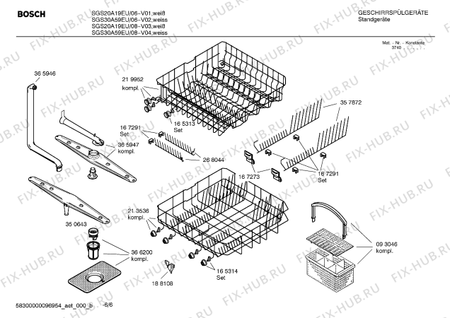 Схема №1 SGS20A19EU с изображением Инструкция по установке/монтажу для посудомойки Siemens 00584602