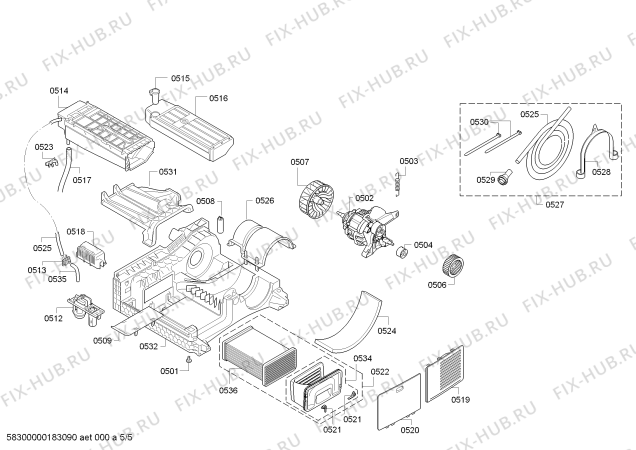 Схема №1 WTE86305 с изображением Панель управления для сушильной машины Bosch 00702264