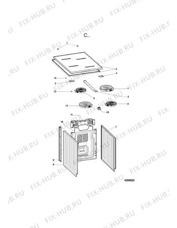 Схема №1 AXMT 6533/IX с изображением Шарнир для электропечи Whirlpool 482000090894