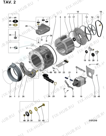 Взрыв-схема стиральной машины Ariston ALS1048CTXR (F017840) - Схема узла