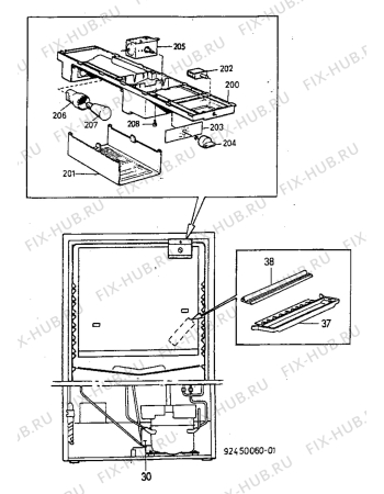 Взрыв-схема холодильника Electrolux ER3400B - Схема узла Refrigerator electrical equipment